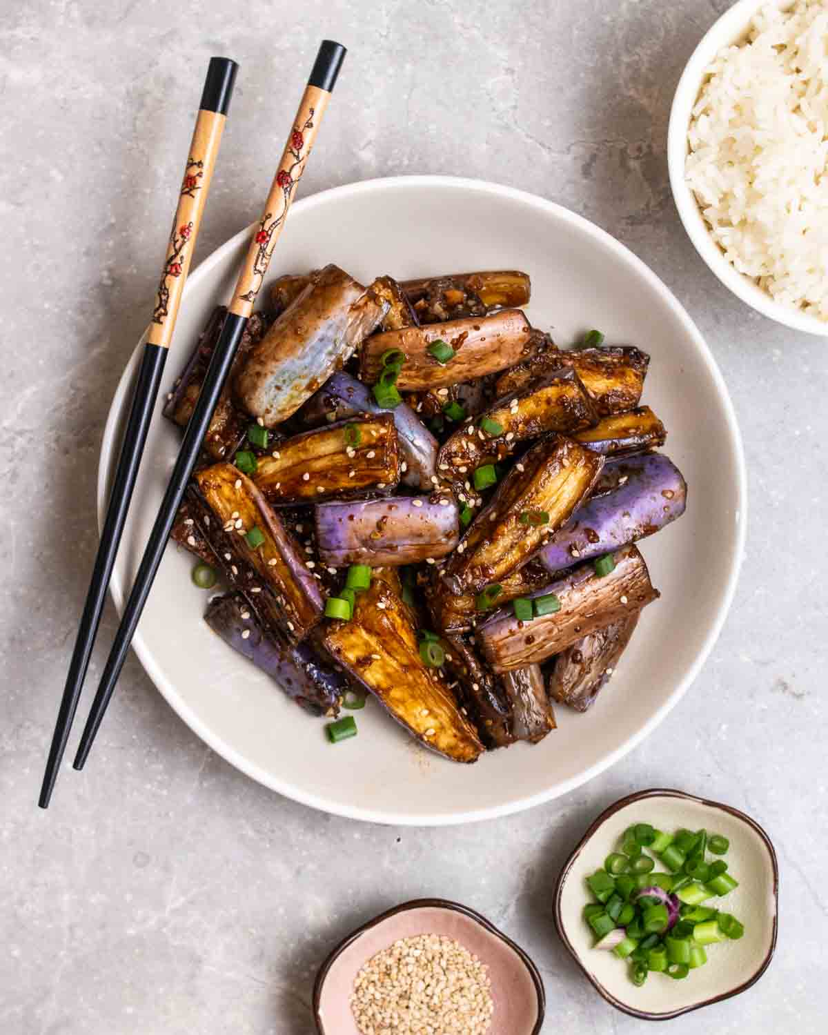 Eggplant Stir-Fry with Garlic and Sesame Soy Glaze