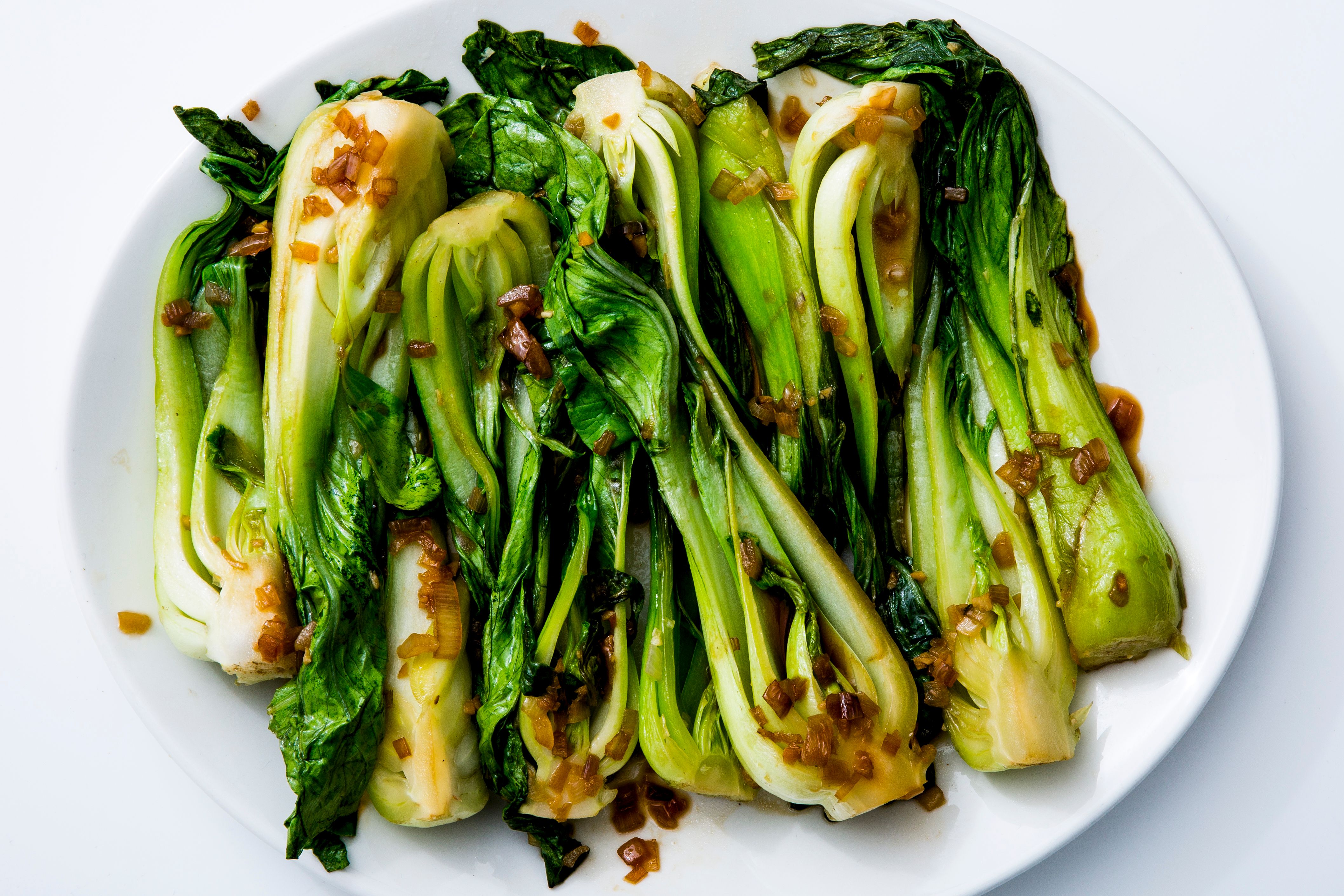 Sautéed Garlic-Soy Tofu with Baby Bok Choy