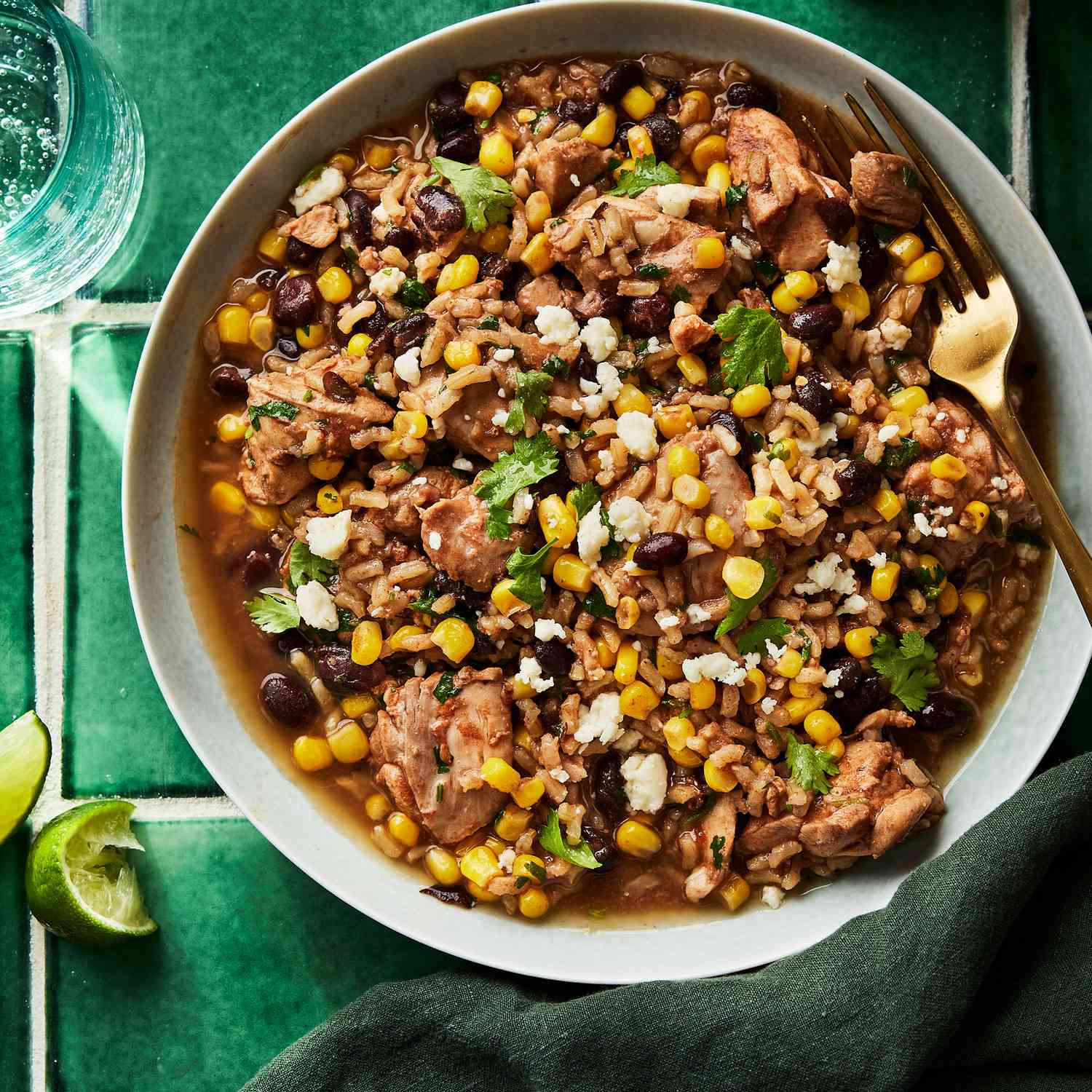 Stir-Fried Chicken with Black Bean and Corn in Smoky Pan Sauce