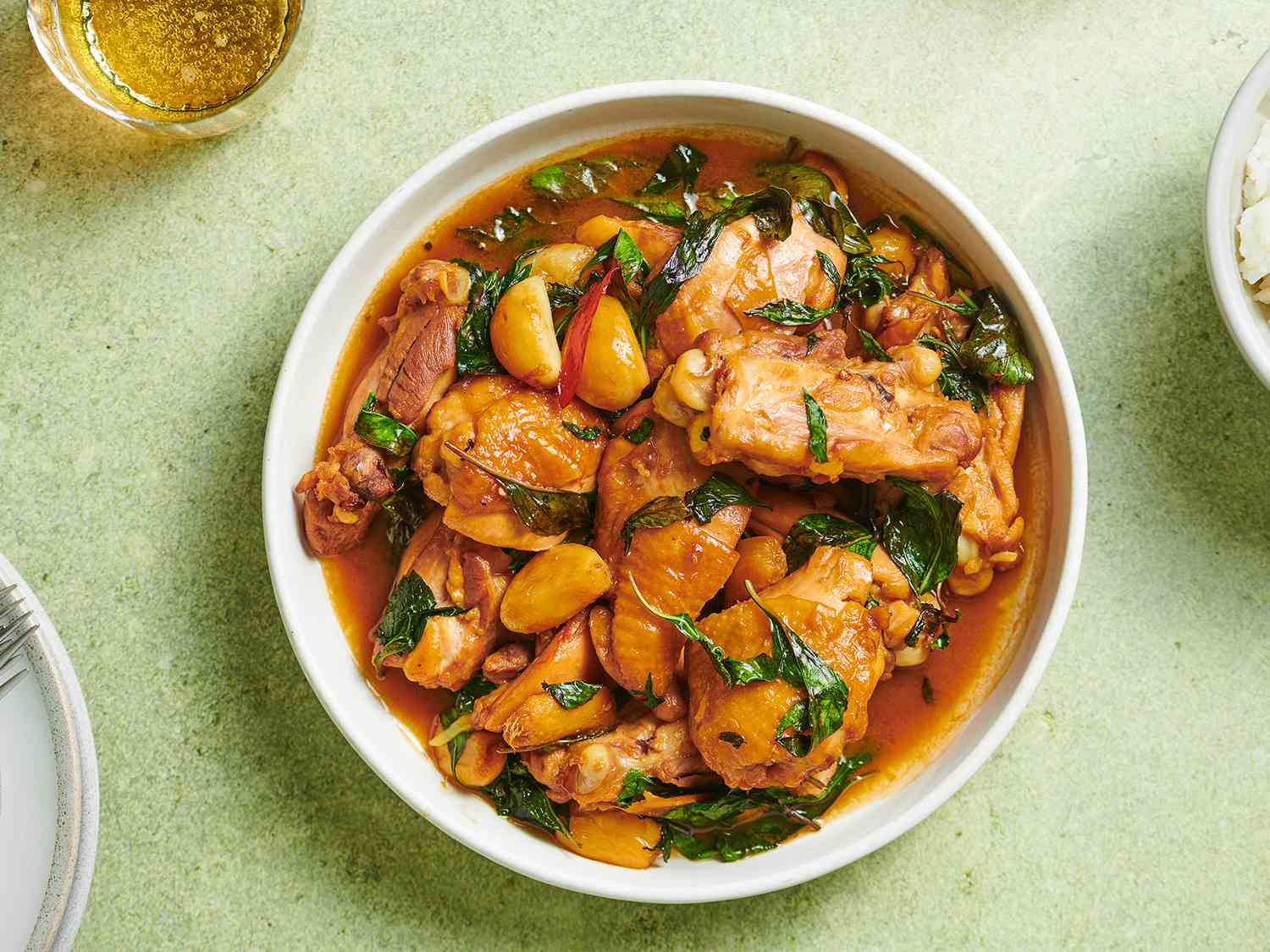 Braised Taiwanese Three-Cup Chicken with Basil