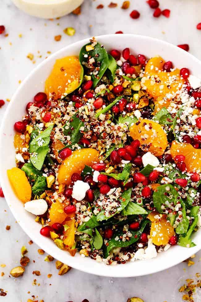 Citrus-Mint Quinoa Salad with Pomegranate Seeds