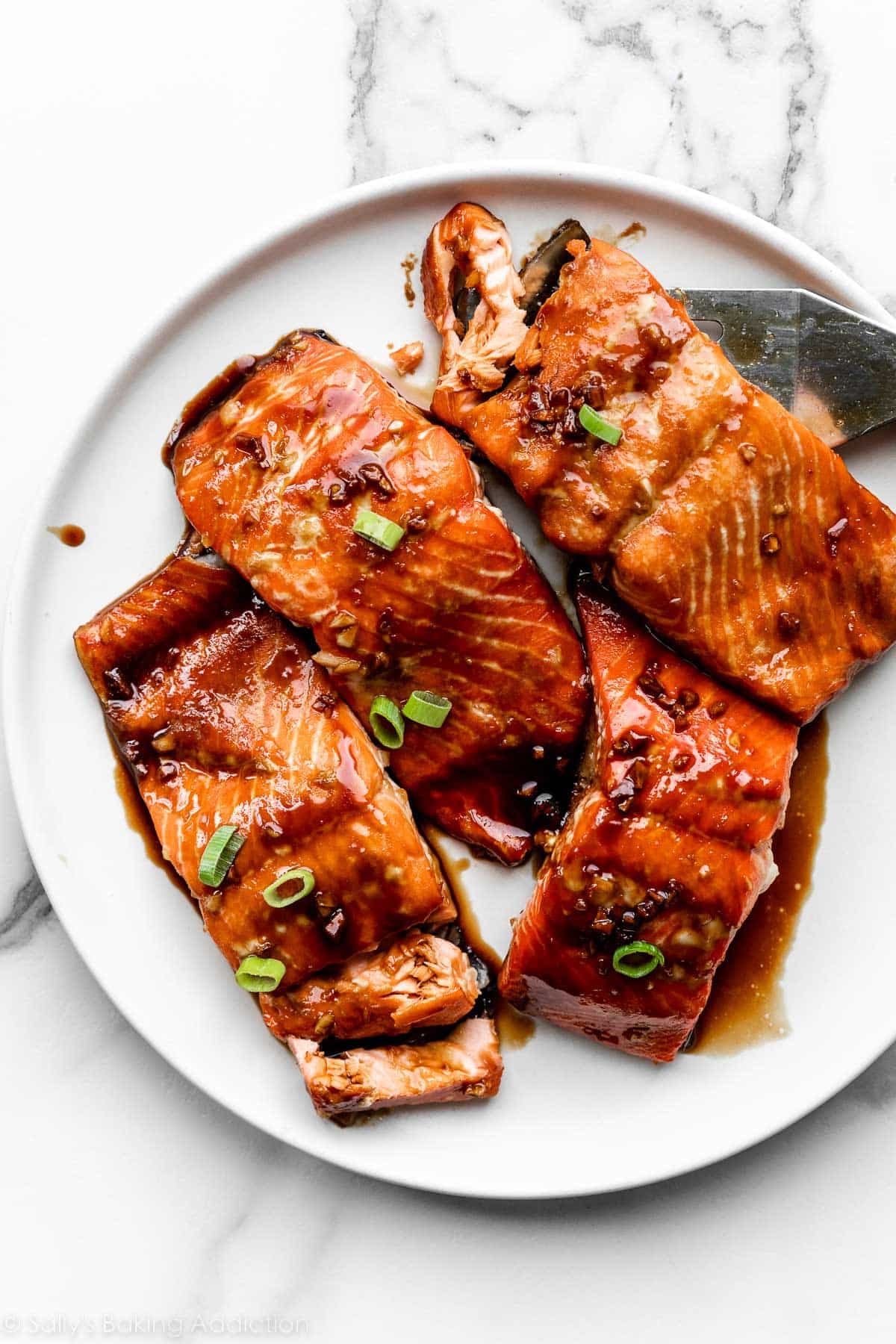 Seared Soy-Ginger Glazed Salmon with Sesame Sautéed Greens