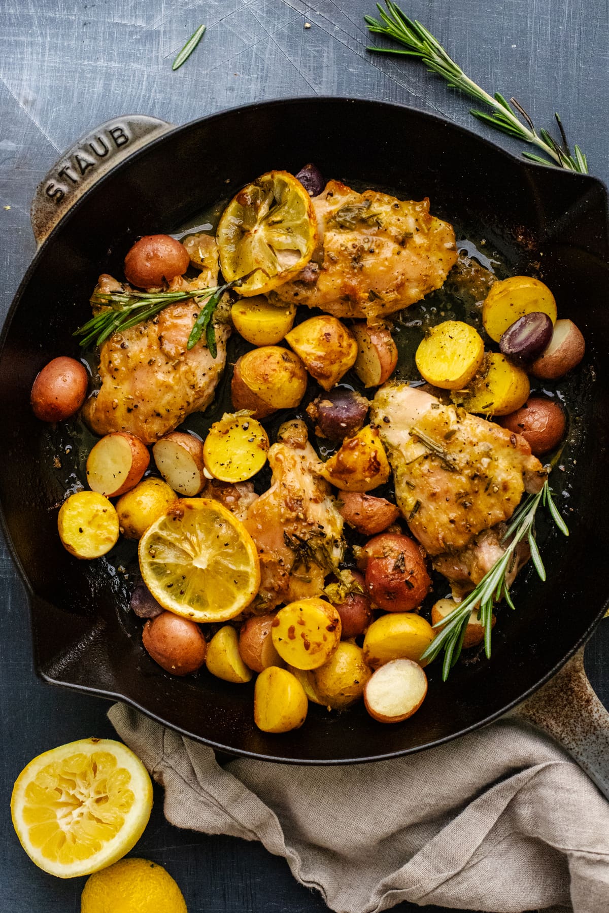 Lemon-Rosemary Roasted Chicken with Summer Vegetables