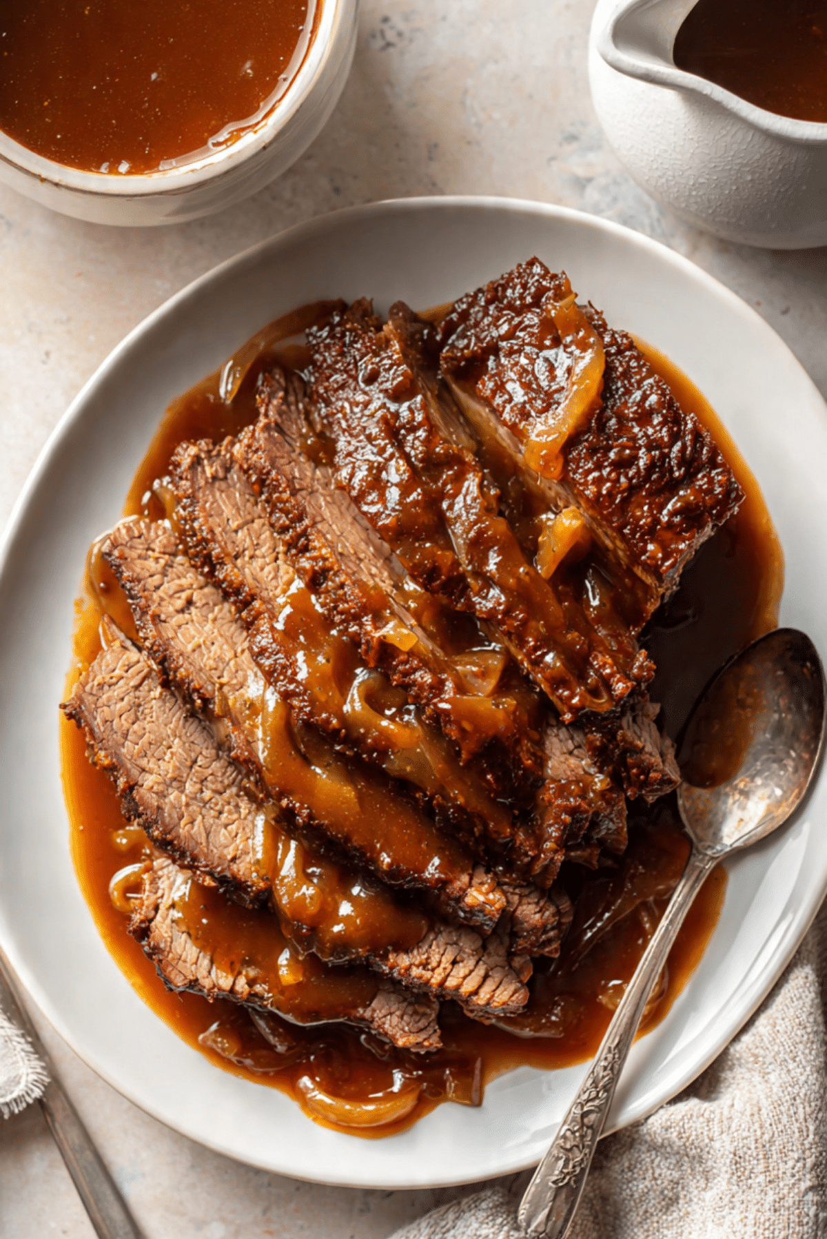 Slow Cooker Missouri-Style Beef Brisket with Onion Gravy
