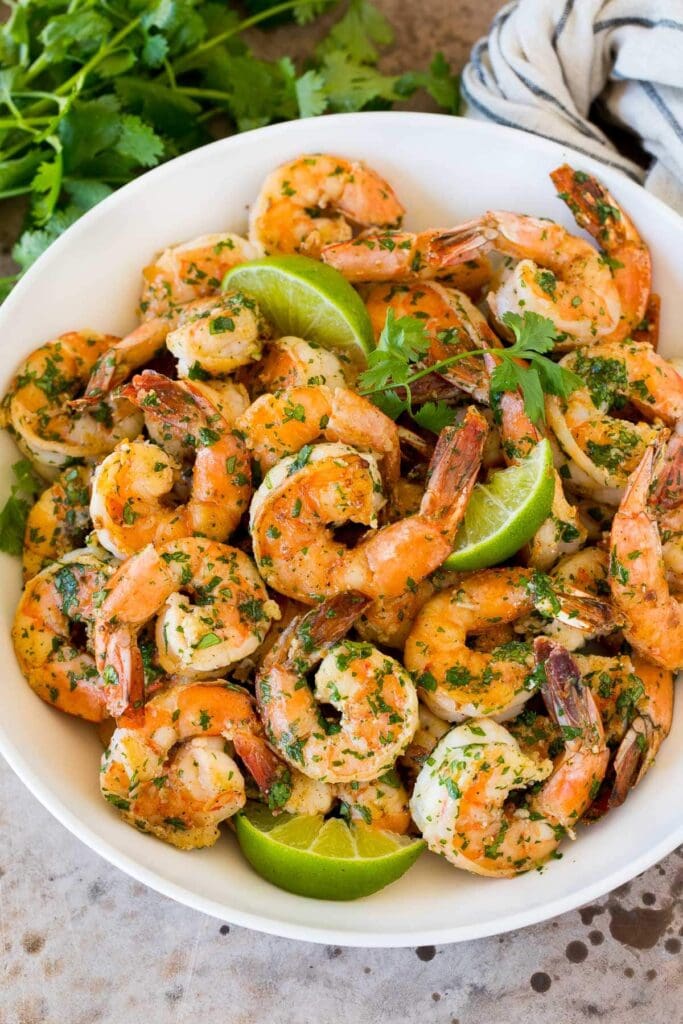 Ginger-Lime Poached Shrimp with Cilantro