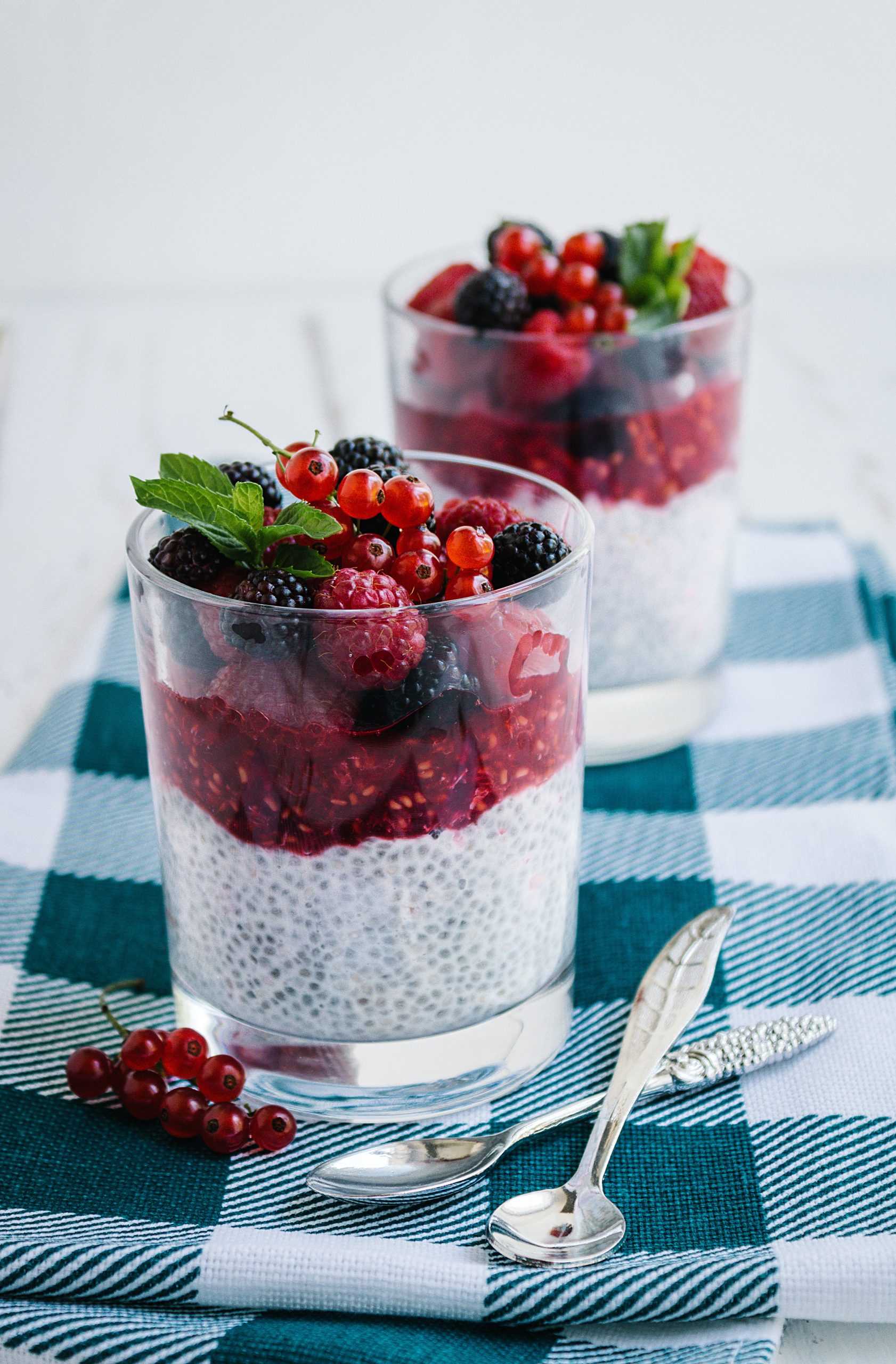 No-Bake Chia Pudding with Mixed Berries and Honey