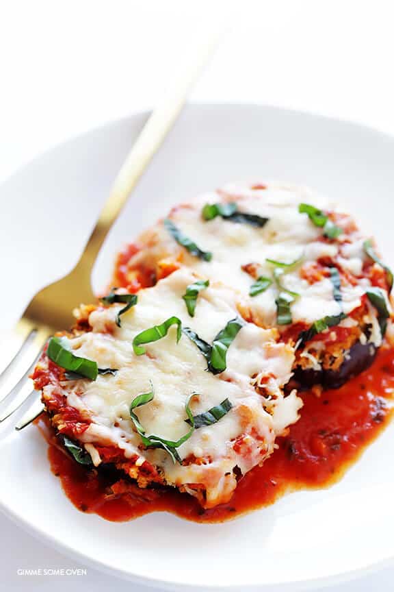Baked Eggplant Parmesan with Basil and Mozzarella