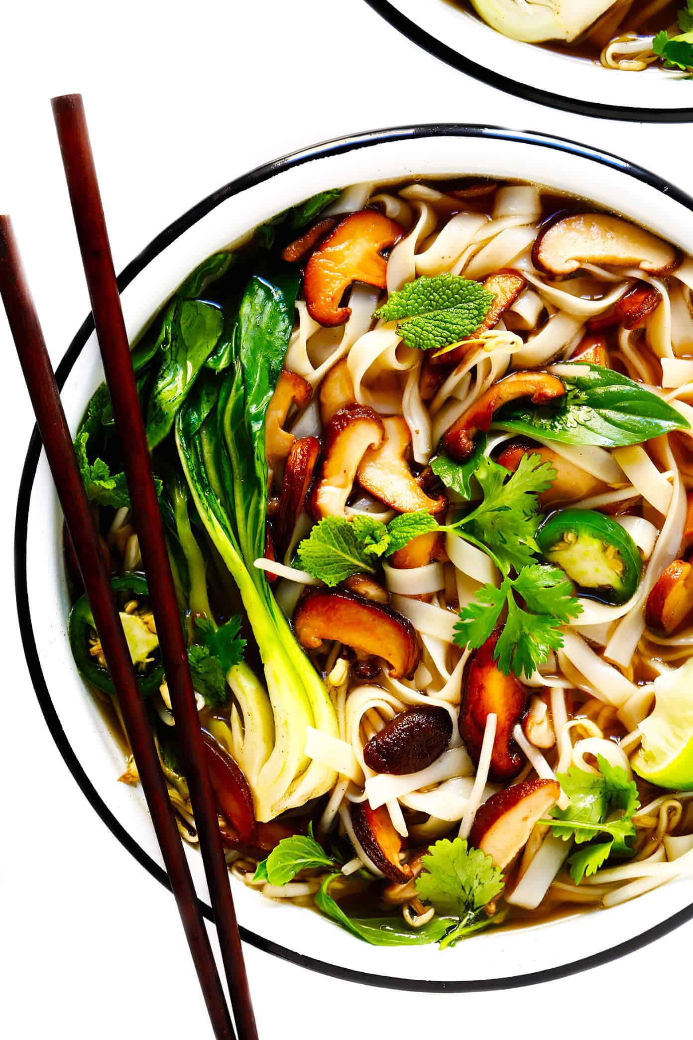 Pho-Inspired Vegetarian Broth with Rice Noodles and Tofu