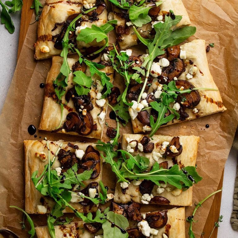 Handheld Mushroom and Goat Cheese Flatbread with Thyme