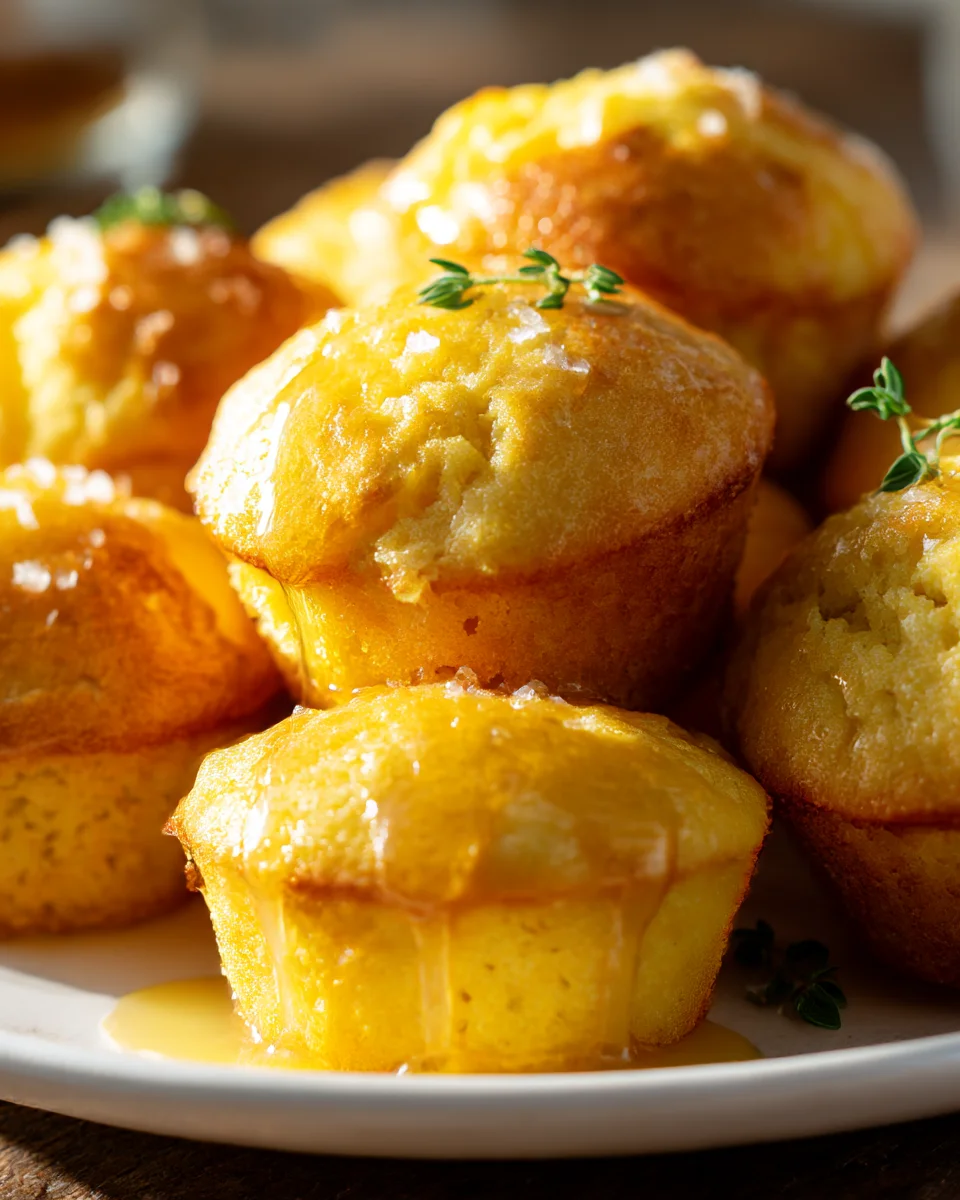 Midwestern Cornbread Muffins with Honey Butter Drizzle