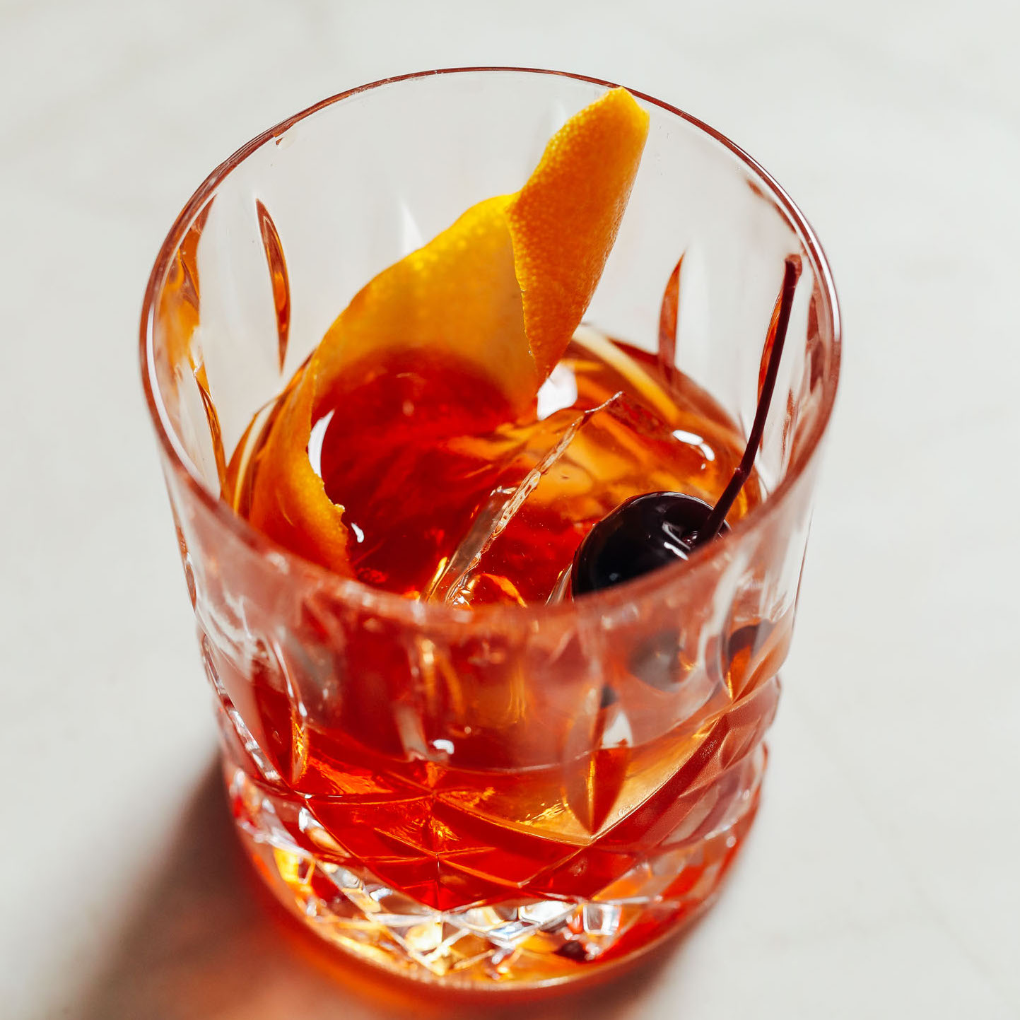 Herb-Pressed Bourbon Old Fashioned