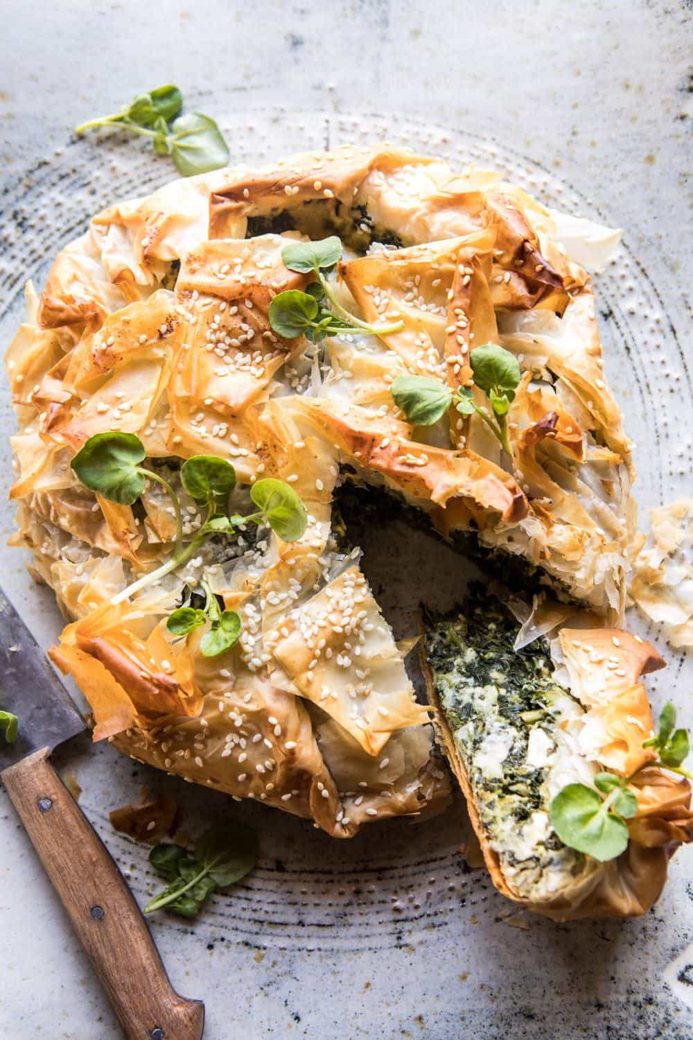 Stovetop Greek Spanakopita-Inspired Spinach Feta Pie