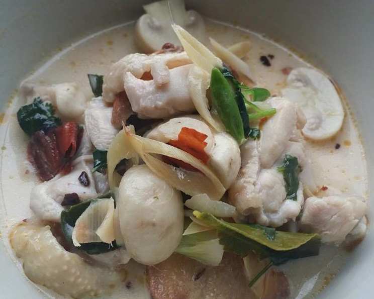 Coconut Galangal Chicken Soup with Lemongrass