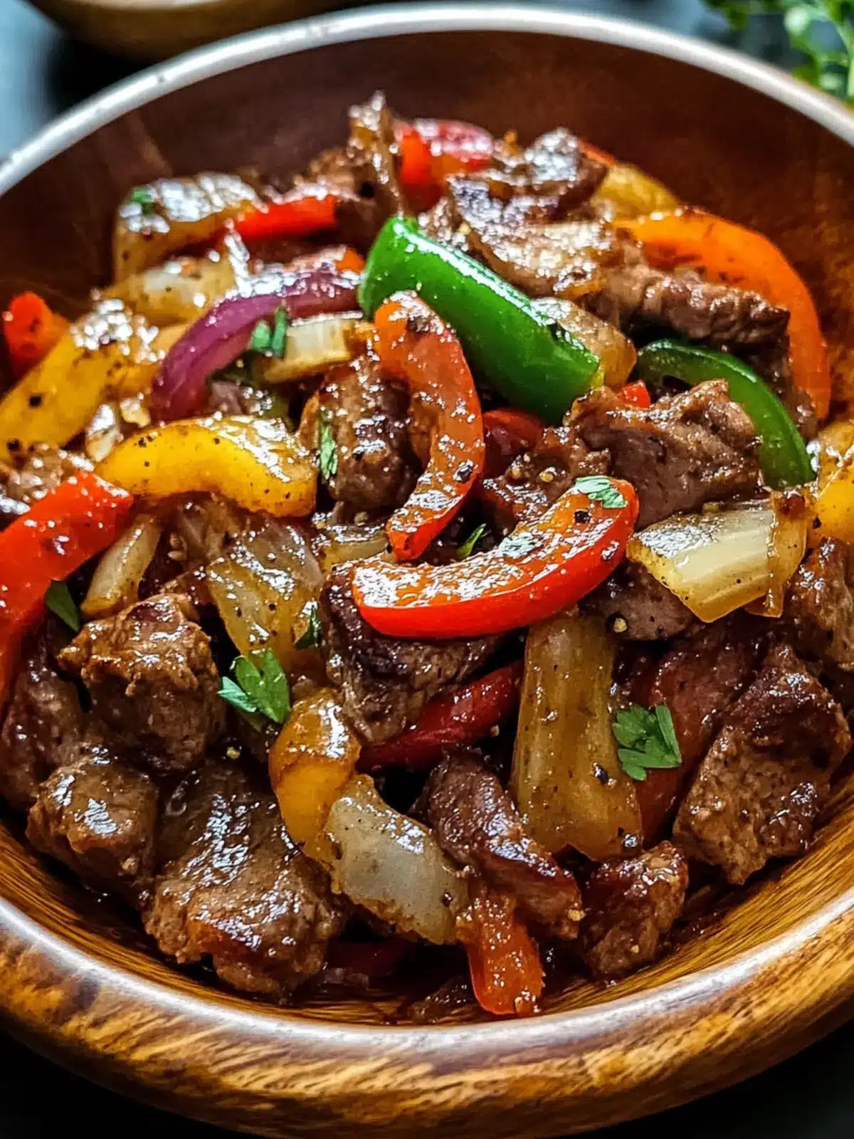 Skillet Pepper Steak with Bell Peppers and Onions
