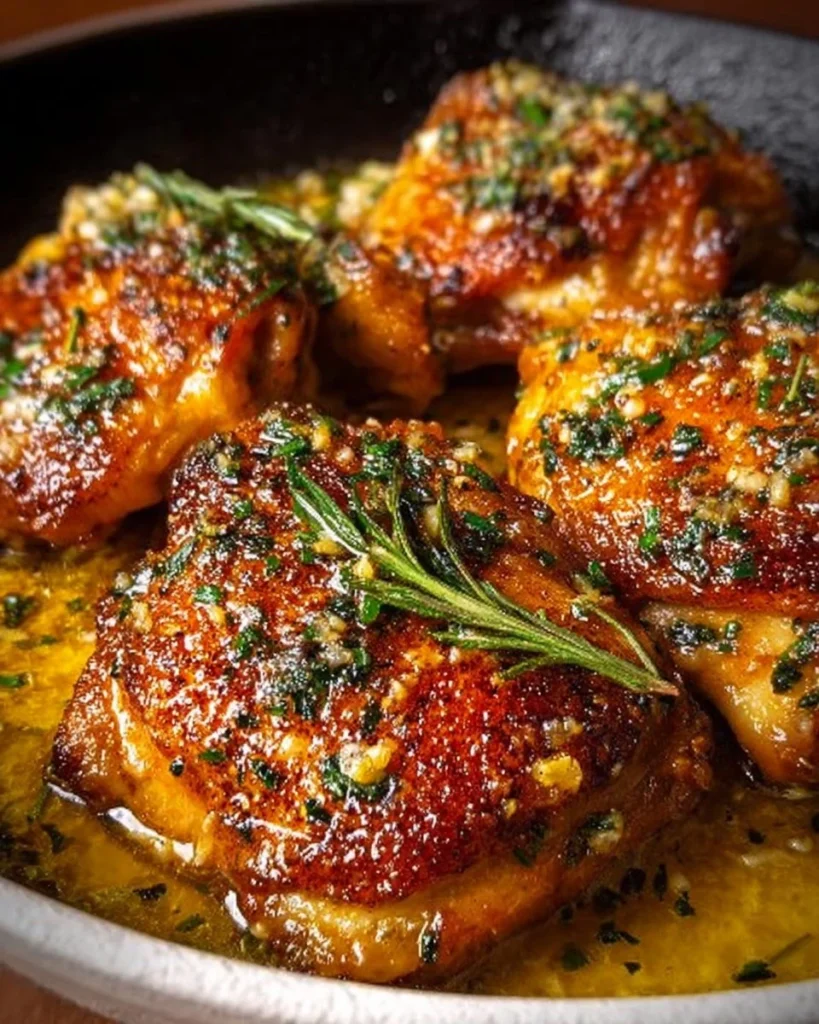 Butter-Braised Chicken Thighs with Garlic and Thyme