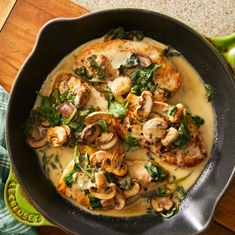 One-Pot Garlic Butter Chicken with Mushroom and Spinach