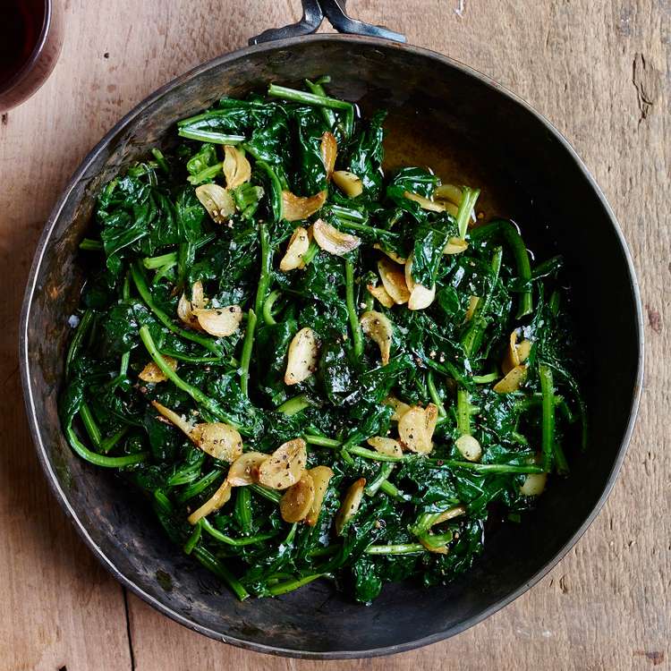 Quick Sautéed Garlic Spinach with Lemon and Pine Nuts