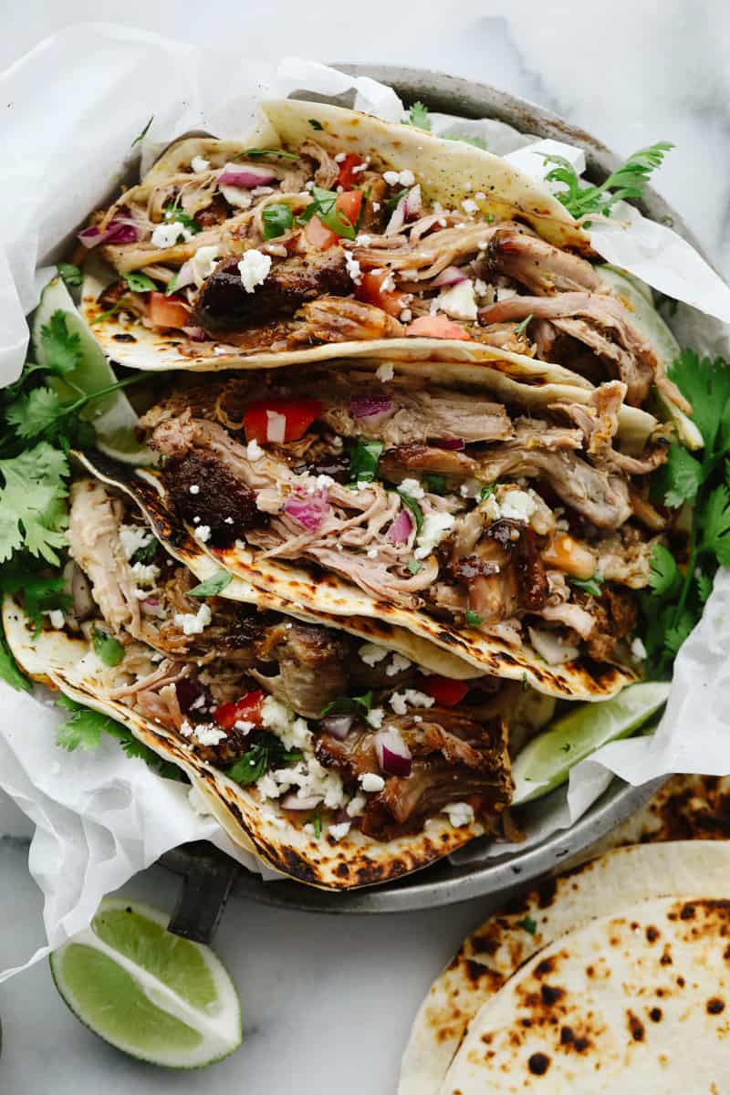 Pan-Fried Pork Carnitas Tacos with Pickled Onions