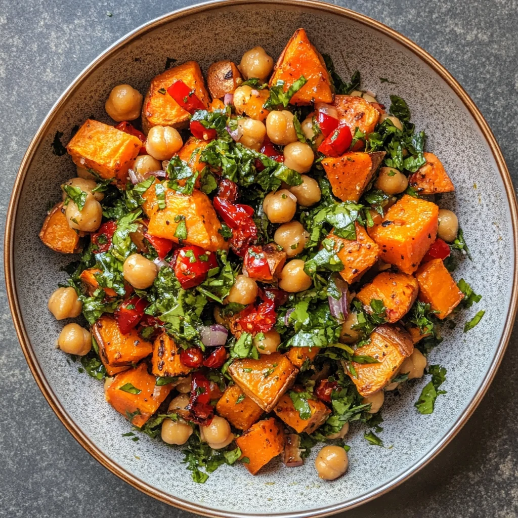 Four-Spice Roasted Sweet Potato and Chickpea Salad