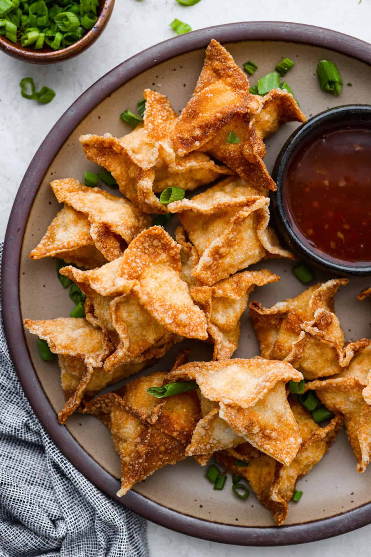 Deep-Fried Crab Rangoon with Cream Cheese and Green Onion