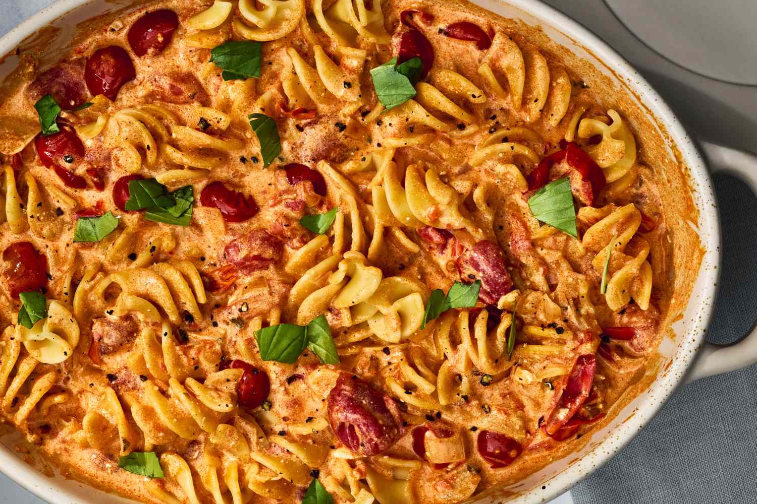 Baked Four-Cheese Pasta with Roasted Tomatoes