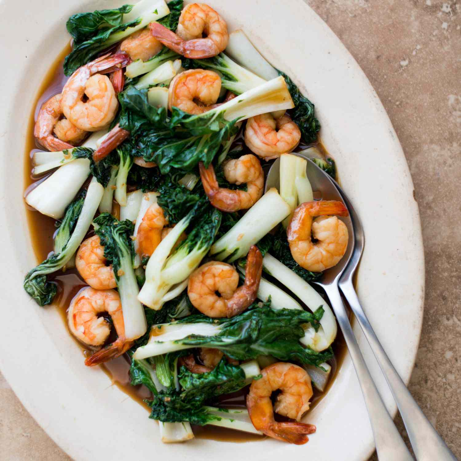 Stir-Fried Fourth Stir Noodles with Shrimp and Bok Choy