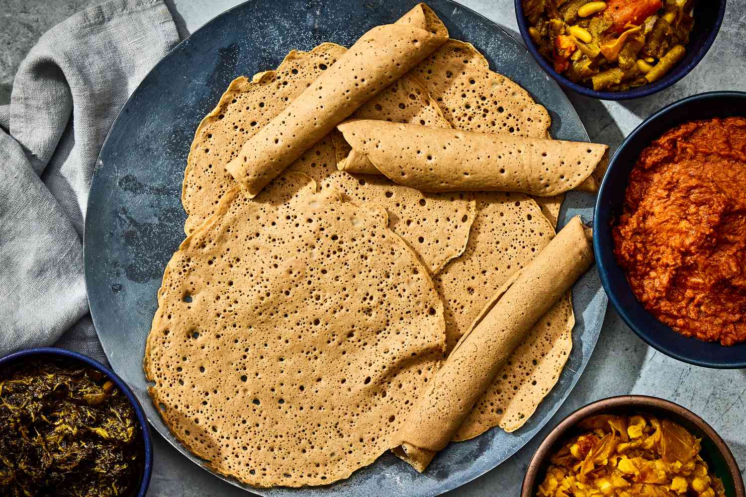 Injera-Inspired Teff Flatbread with Spiced Honey Butter
