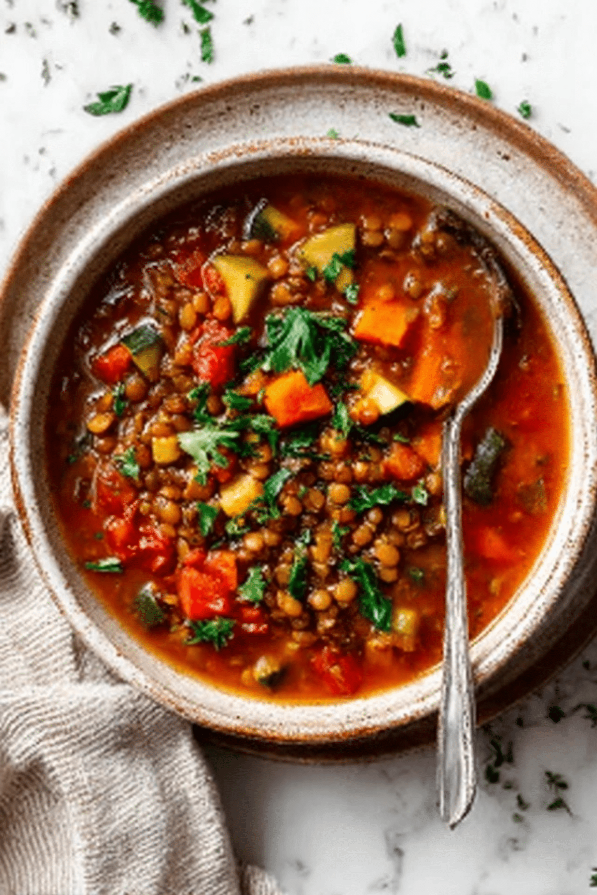 Four-Ingredient Spiced Lentil Soup with Turmeric and Cumin