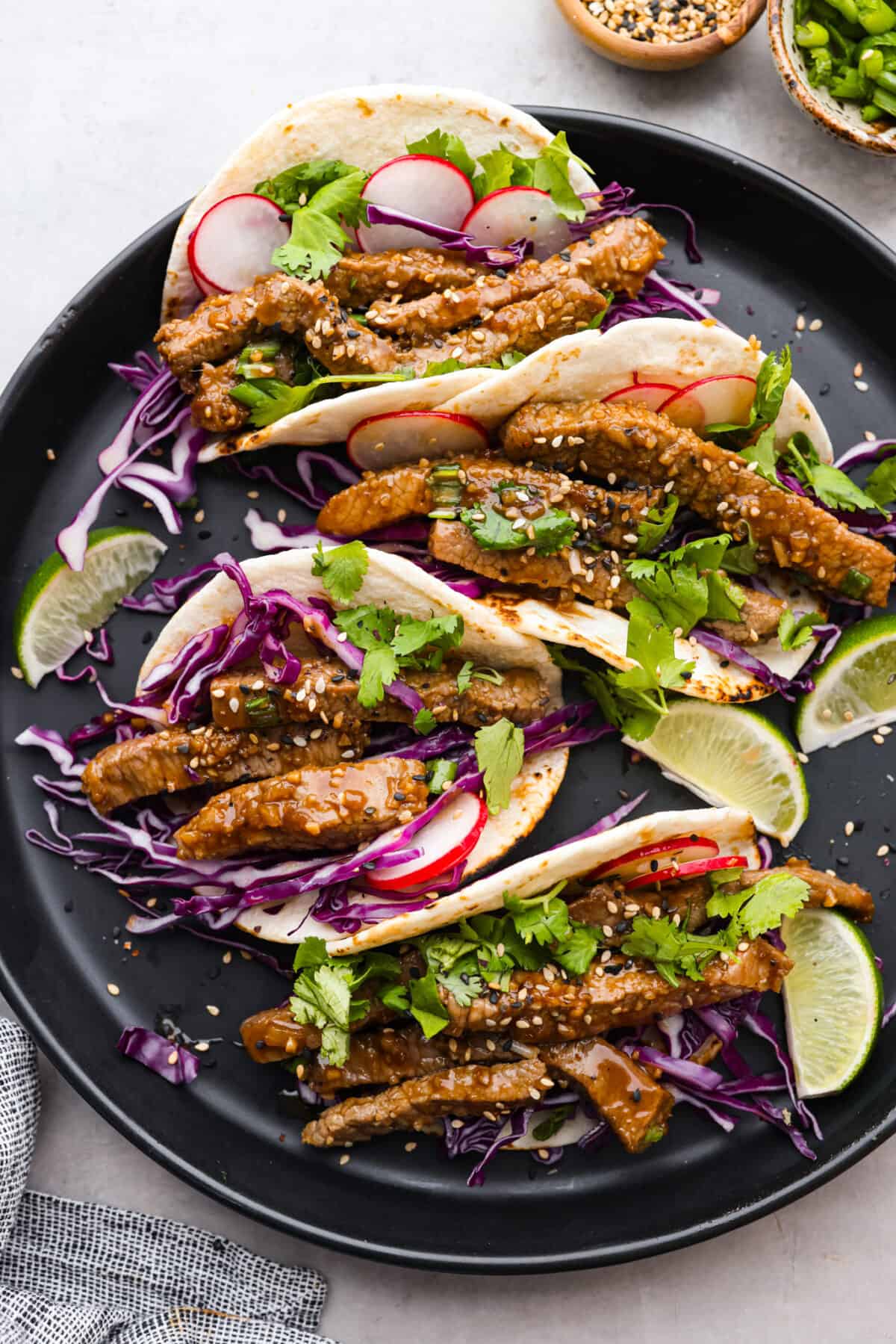 Glazed Korean-Style Pork Tacos with Spicy Slaw