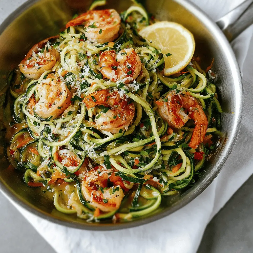 Sautéed Shrimp and Garlic Zucchini Noodles with Lemon