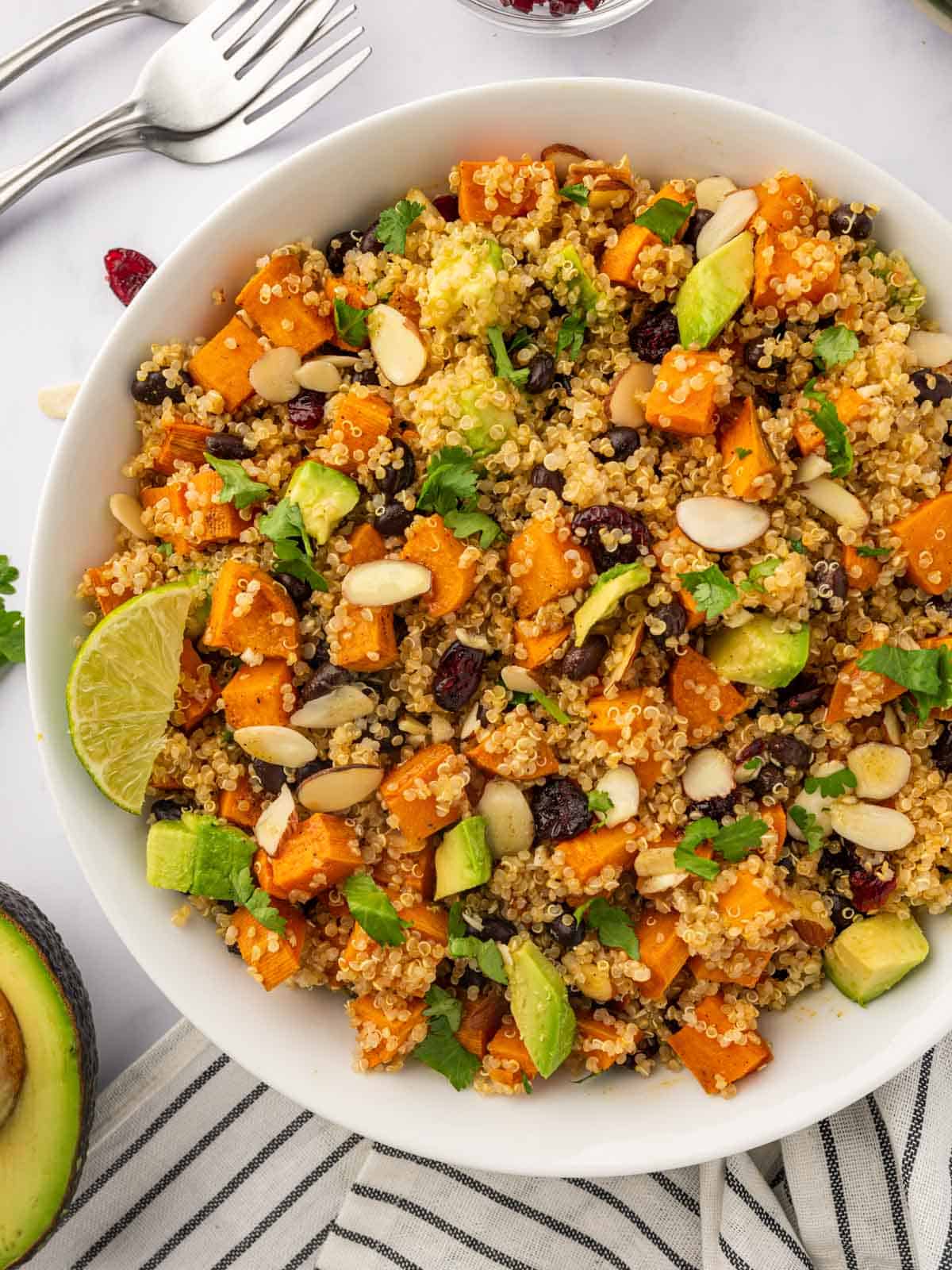 Herbed Citrus Quinoa Salad with Roasted Sweet Potatoes