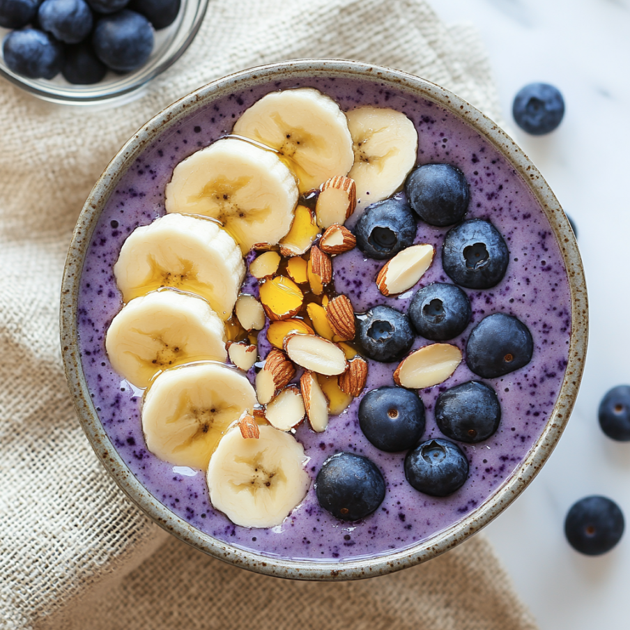Banana Blueberry Yogurt Smoothie Bowl