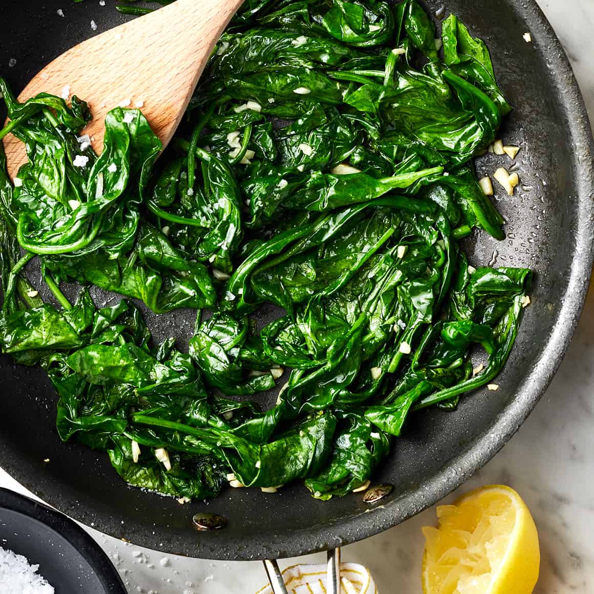 Sautéed Chicken Thighs with Roasted Sweet Potato and Garlicky Spinach