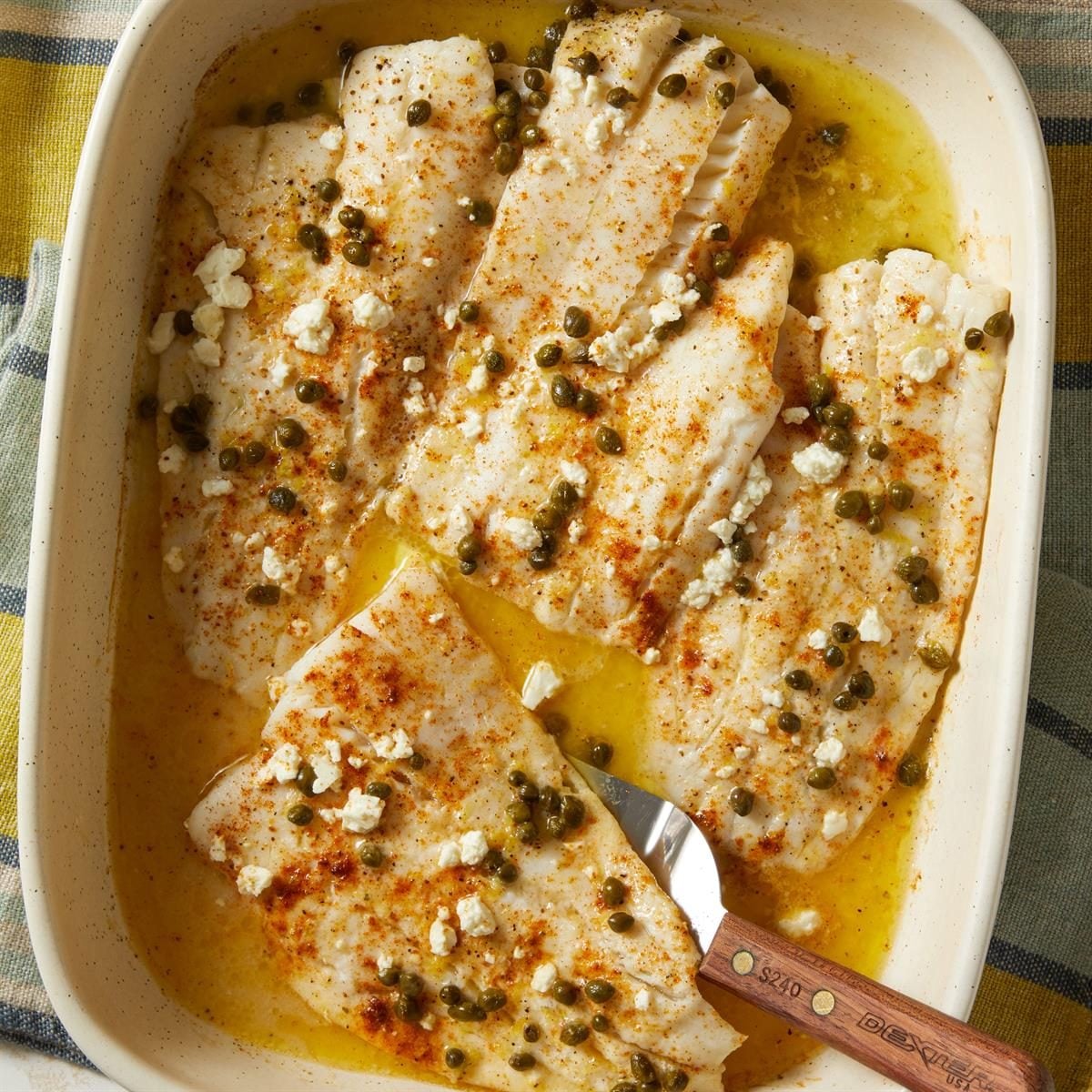 Baked Cod with Lemon-Caper Salsa and Roasted Asparagus
