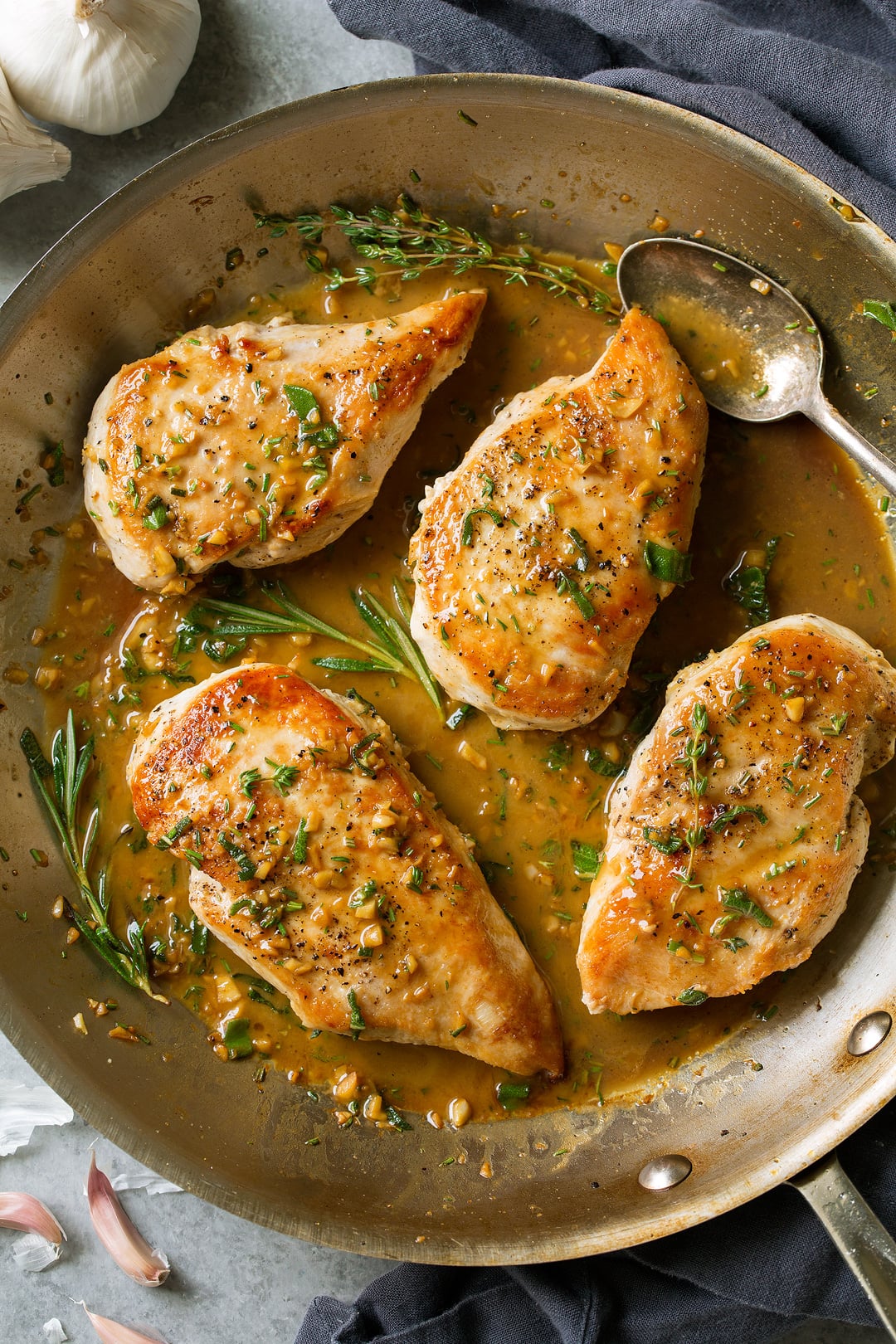 Sautéed Chicken with Herb and Garlic Pan Sauce