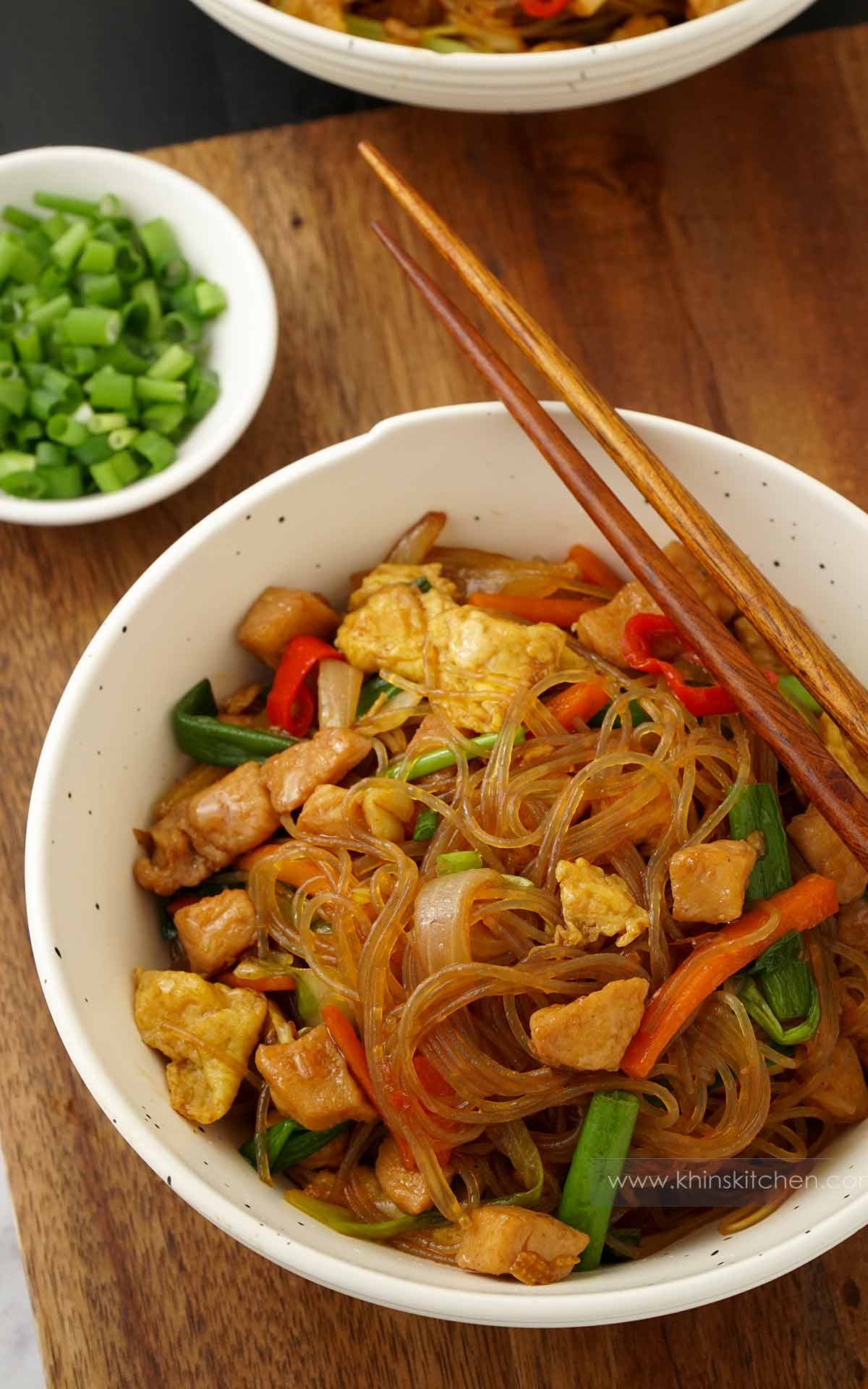 Stir-Fried Glass Noodles with Chicken and Thai Holy Basil