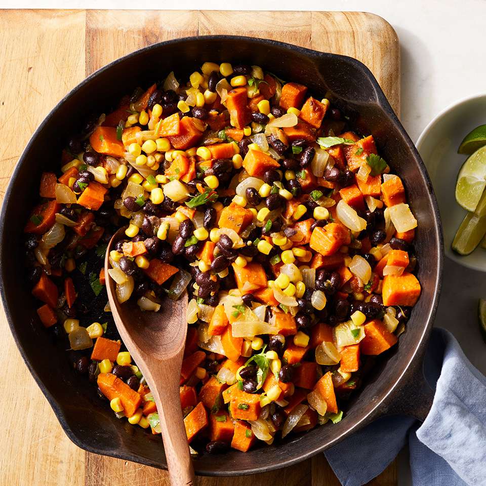 Mountain Home-Inspired Baked Sweet Potato with Black Bean and Avocado Salsa