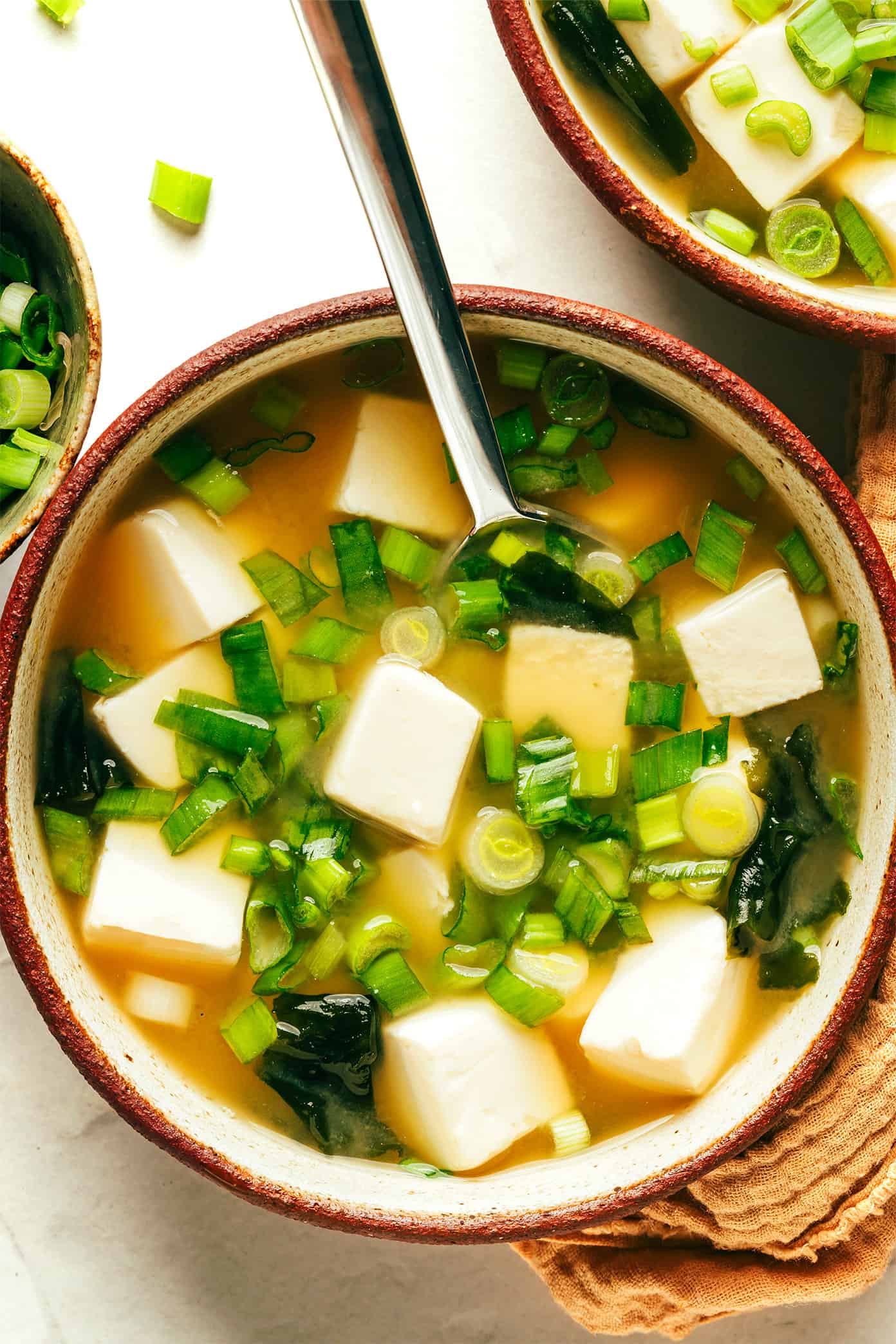 Miso and Scallion Soup with Silken Tofu and Wakame