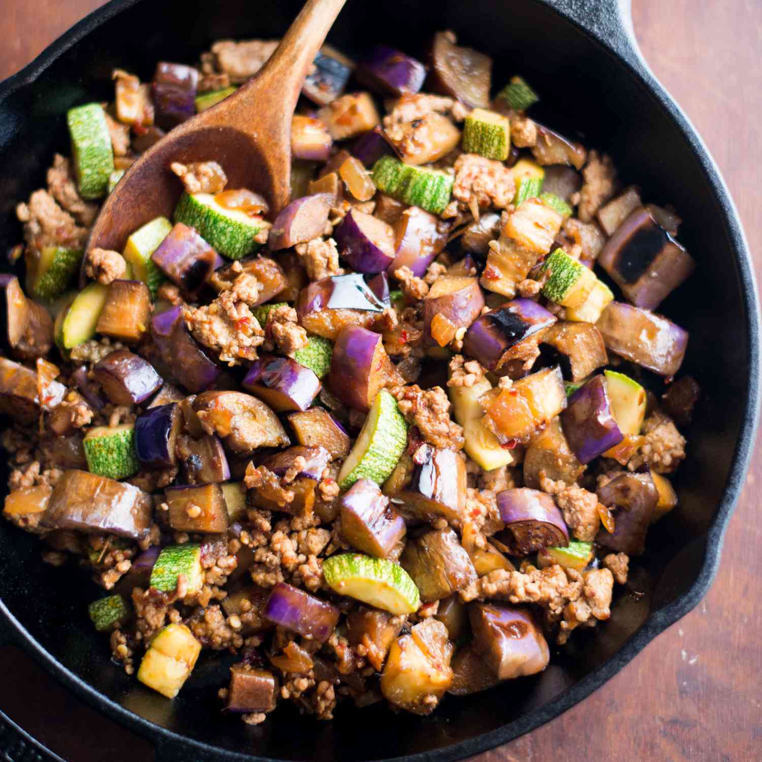 Stir-Fried Hunan Chili Eggplant with Garlic and Scallions