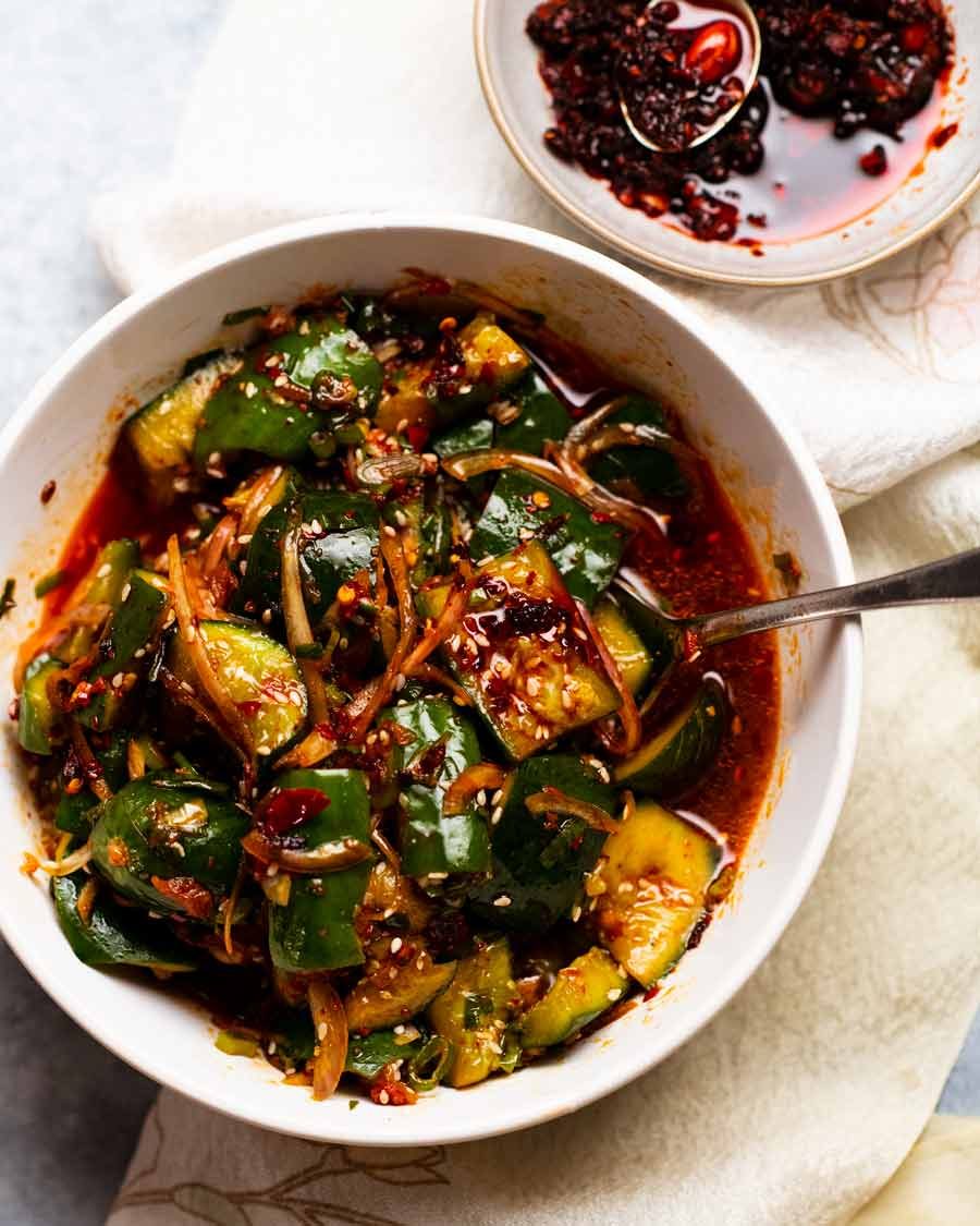 Hunan-Style Pickled Cucumber Salad with Chili and Garlic
