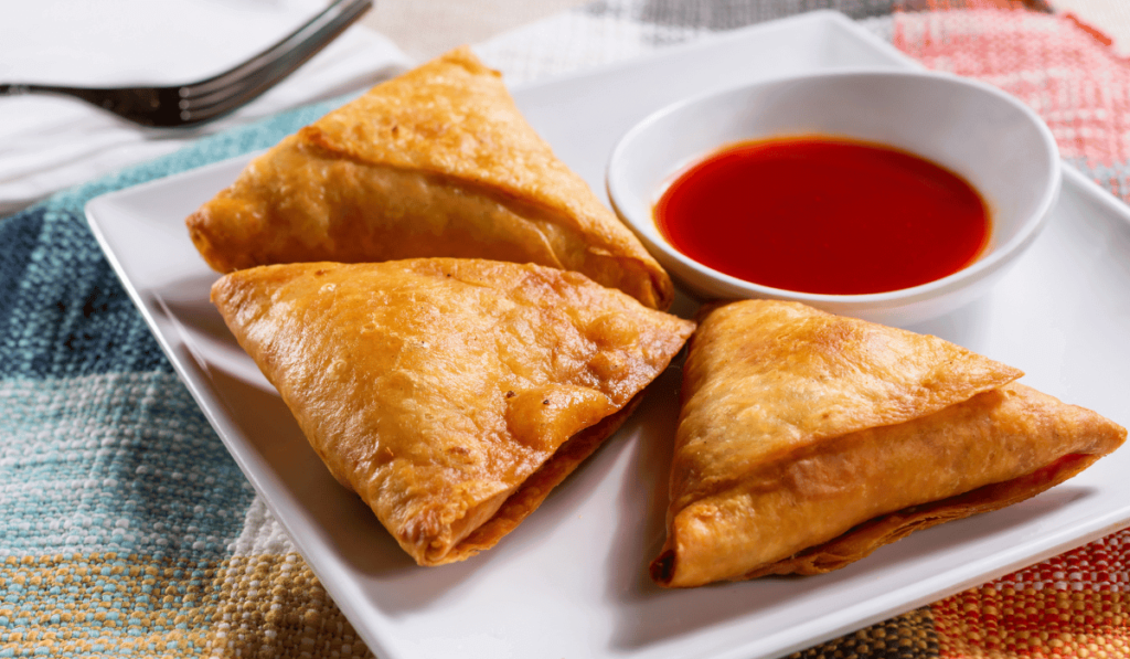 Ethiopian-Inspired Lentil Sambusas with Spiced Tomato Dipping Sauce