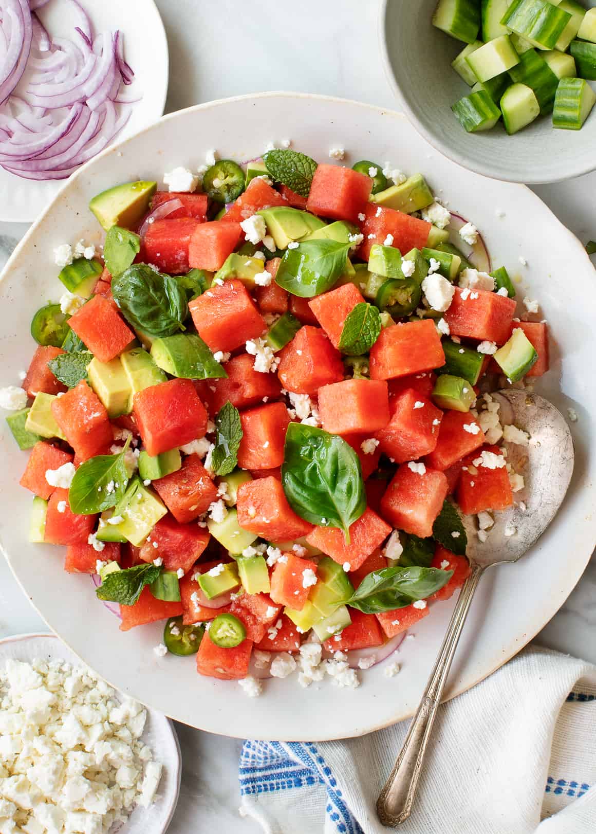 Zesty Watermelon Feta Salad with Mint and Balsamic Glaze