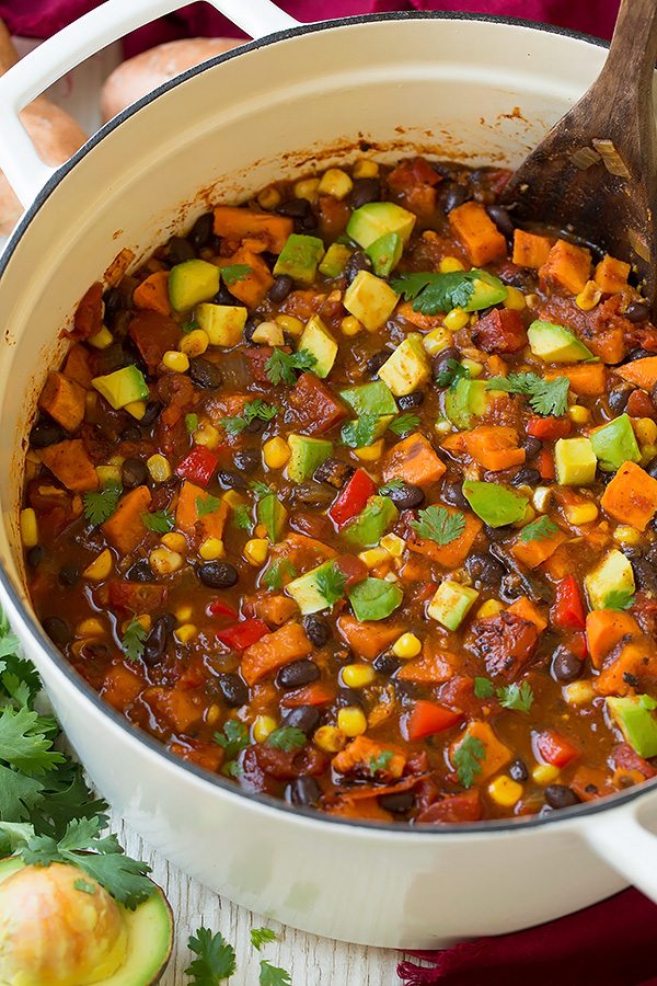 Spicy Vegetarian Black Bean and Sweet Potato Chili
