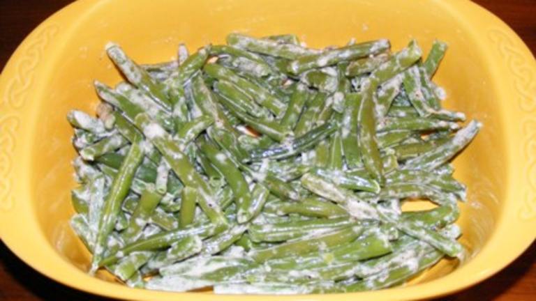 Creamy Garlic Green Beans with Parmesan
