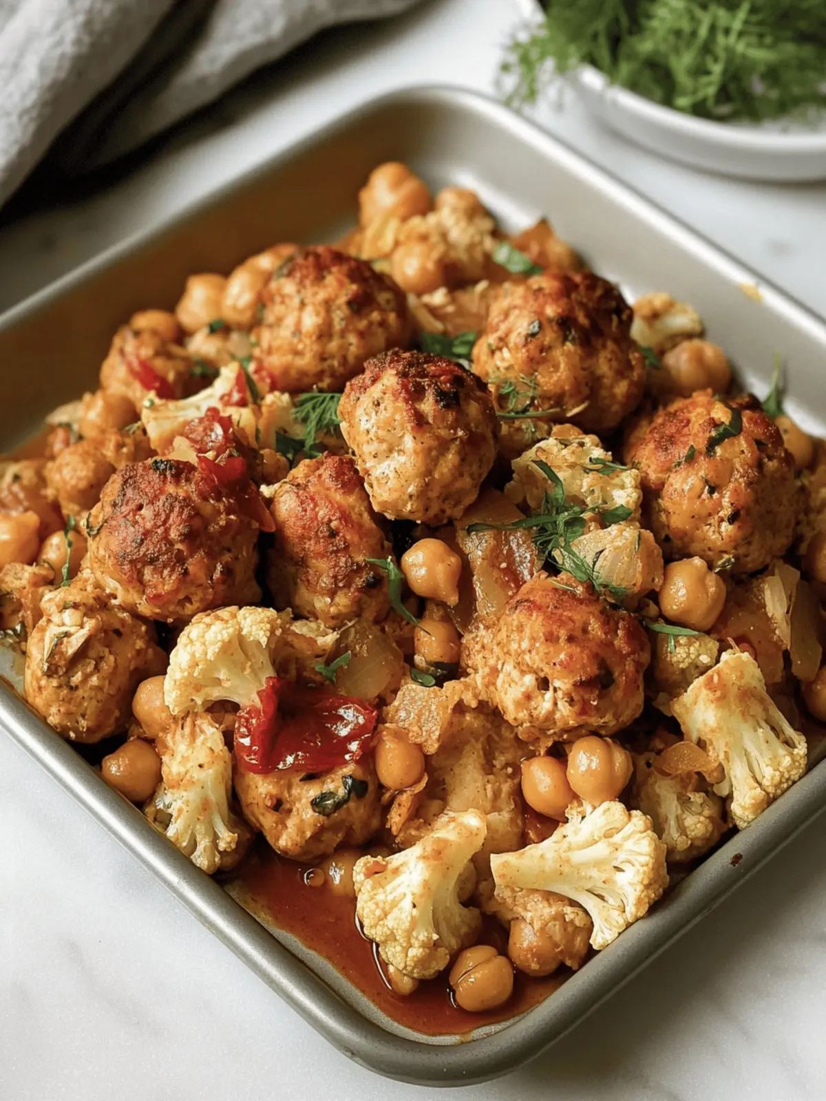 Sheet Pan Harissa-Roasted Chickpeas and Cauliflower