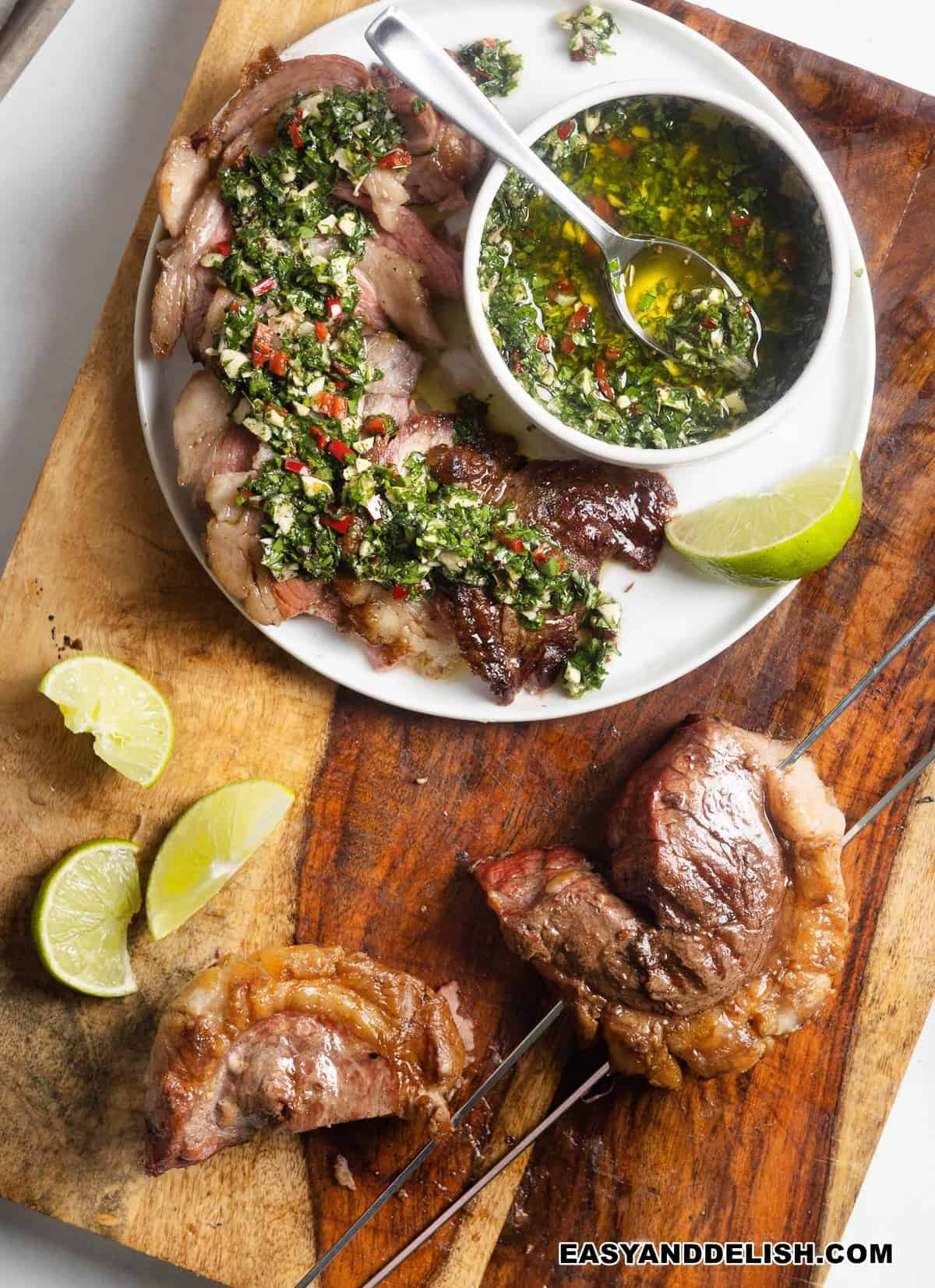 Pan-Seared Picanha Steak with Chimichurri Sauce