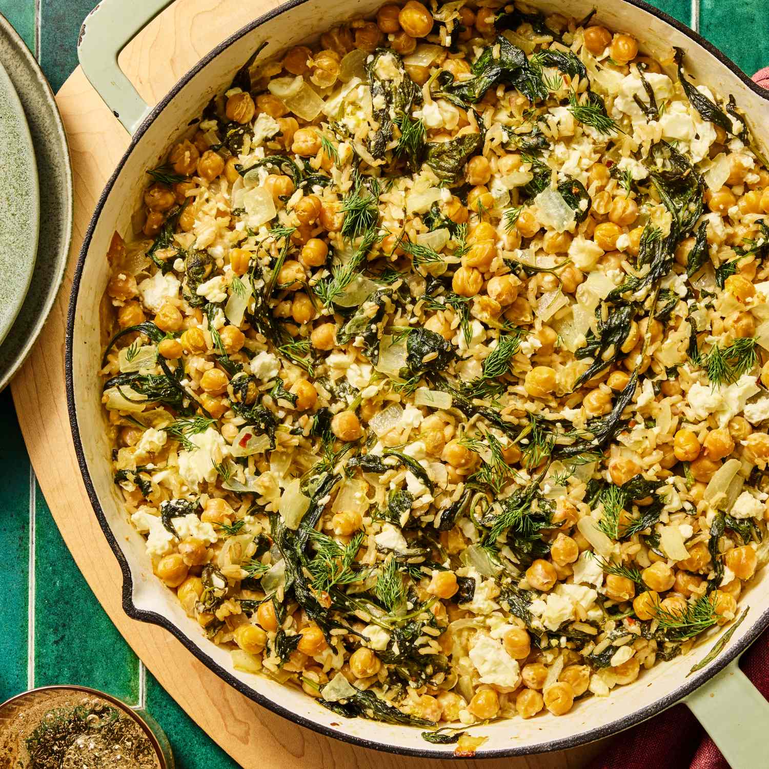 Garlic and Cumin Sautéed Chickpeas with Spinach