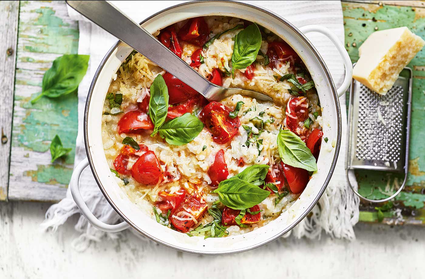 Perennial Herb Risotto with Roasted Tomatoes