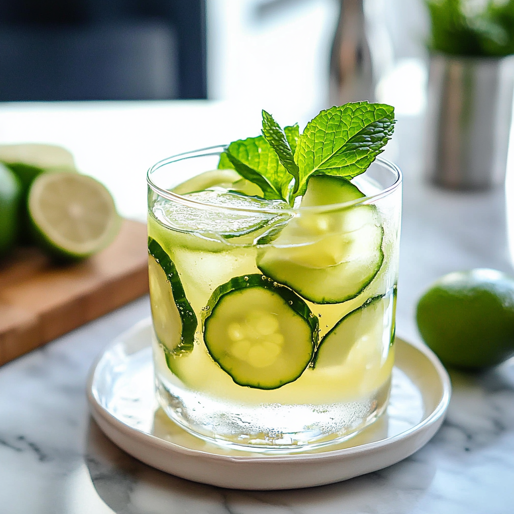 Cucumber-Mint Gin Fizz Cocktail