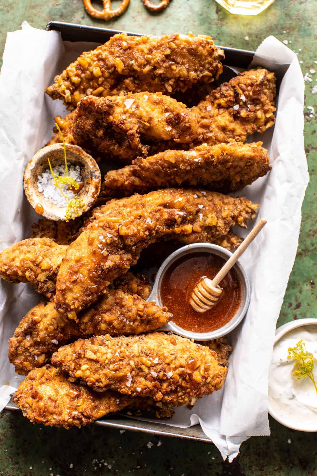 Oven-Baked Chicken Fingers with Honey Mustard Dip
